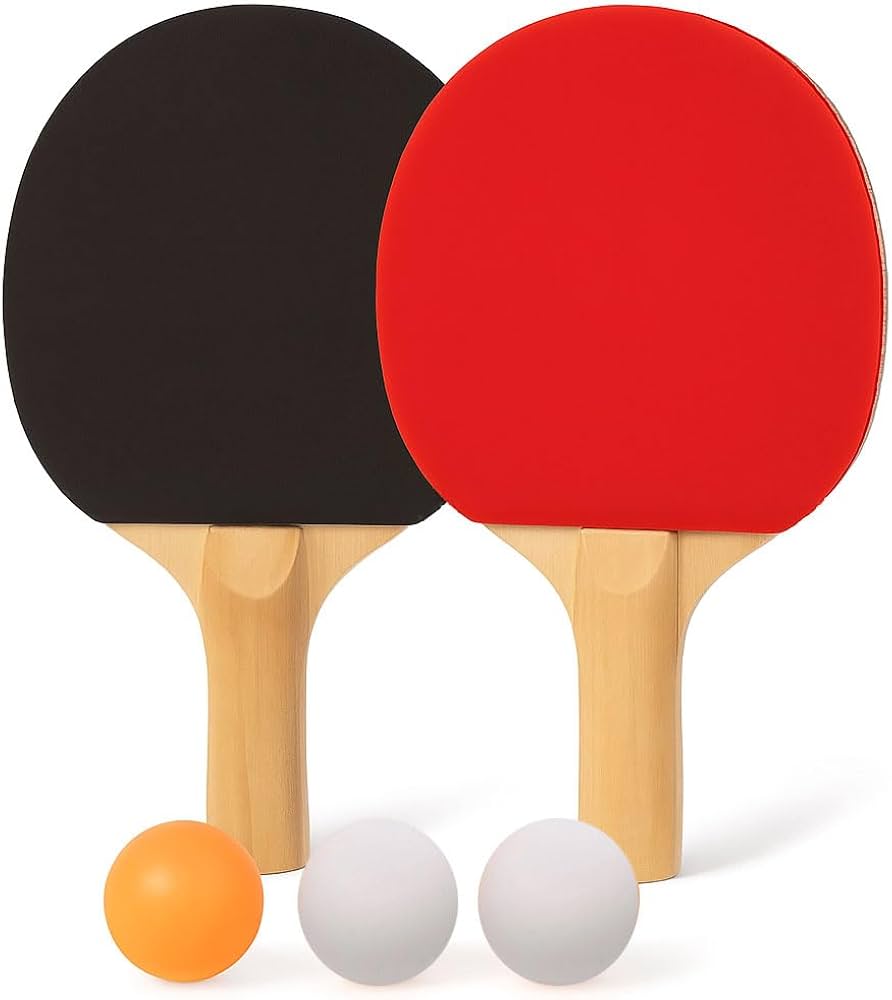 K5000 Table Tennis Racket Set, Home Entertainment Ping Pong Rackets with Premium Blue Rubber