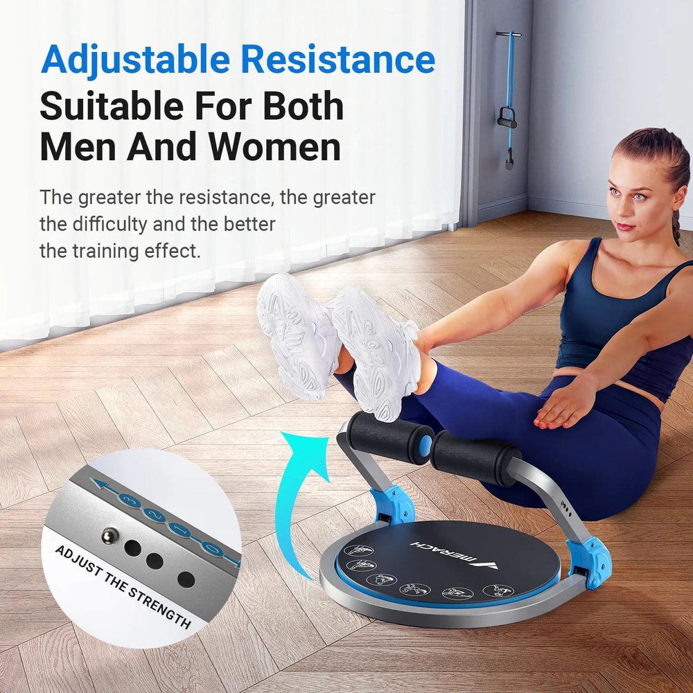 Adjustable Resistance Ab Workout Machine with Automatic Rebound for Home Gym Sit Up and Core Training