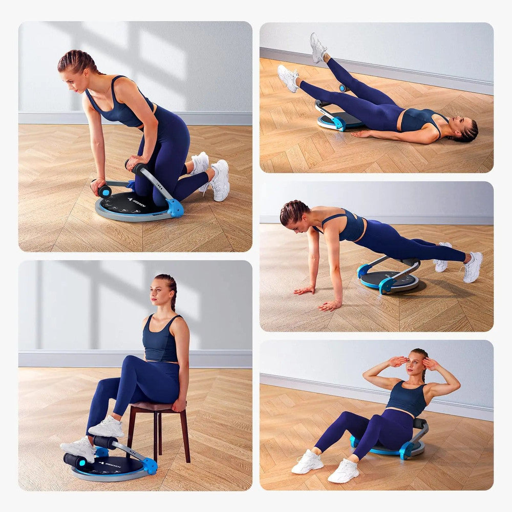 Adjustable Resistance Ab Workout Machine with Automatic Rebound for Home Gym Sit Up and Core Training