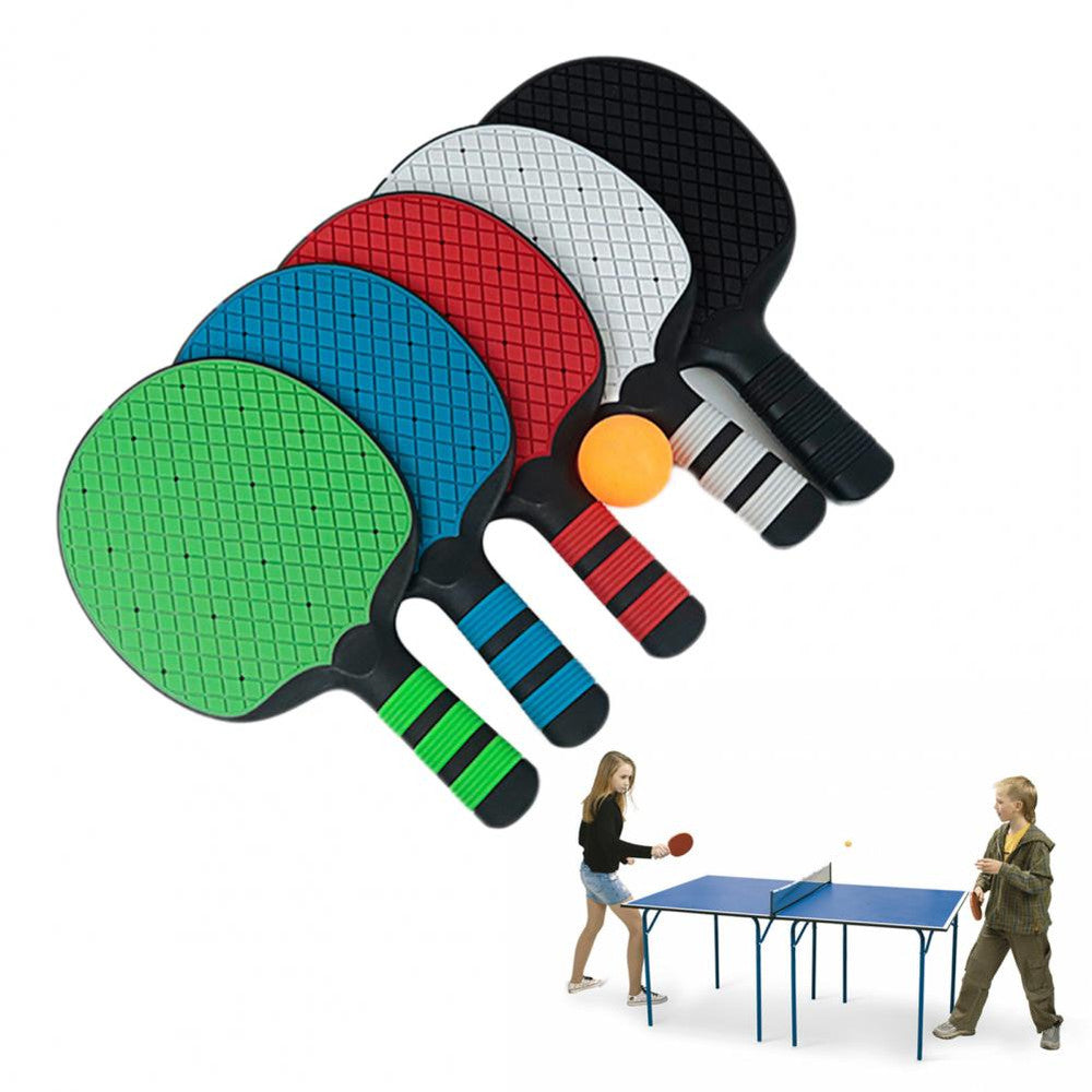 Silicone Ping Pong Paddles Set, 4-Player Table Tennis Rackets with Ergonomic Handle, Beginner Pingpong Training Bat
