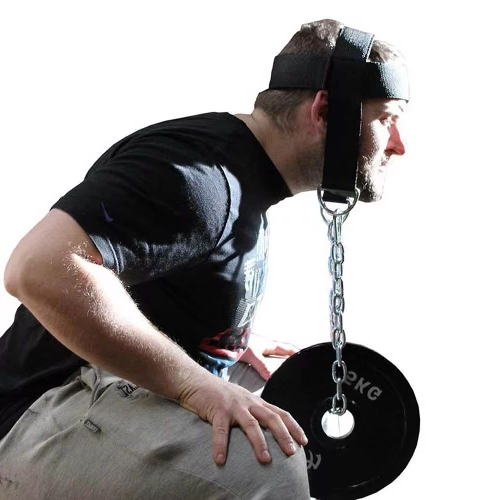 Adjustable Neck Power Training Strap Head Harness, Weight Bearing Gym Fitness Training Cap for Body Strength Exercises