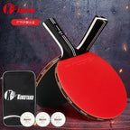 Portable Table Tennis Racket Set with Bag, Long Handle Paddle with 868 Rubber & 7-Ply Wood for Beginners