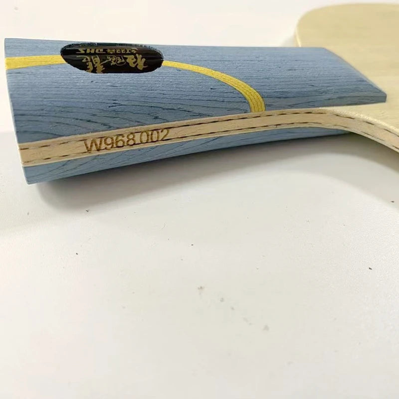 DIY W968 Hurricane Long V Table Tennis Bat, Offense Ping Pong Paddle with Yellow, Black ZL Carbon Blade for Pro Sports