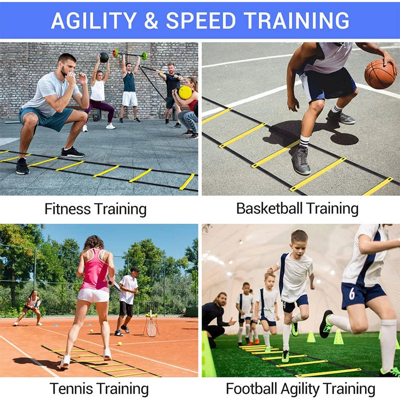 Professional Agility Ladder for Speed Training - Football & Sports Flexibility Equipment with Nylon Straps