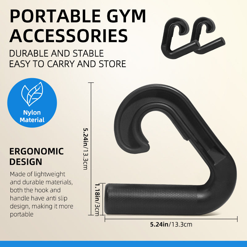 High Strength Nylon Double Hook Grip Bar, Gym Grade, Wear Resistant Non Slip, Home Commercial Trainer